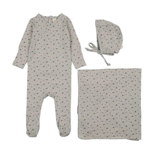 Lil Legs Printed Wrapover Layette Set