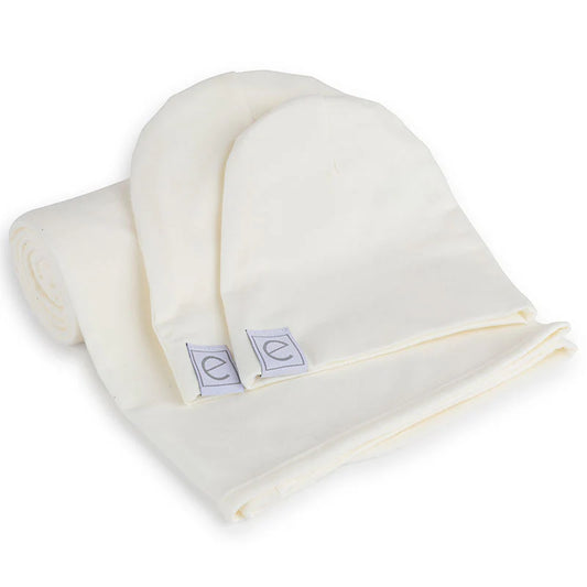 Ely's & Co Cotton Swaddle Blanket and Beanie Gift Set