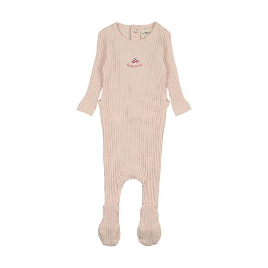 Mema Knits EMBROIDERED TEXTURED FOOTIE