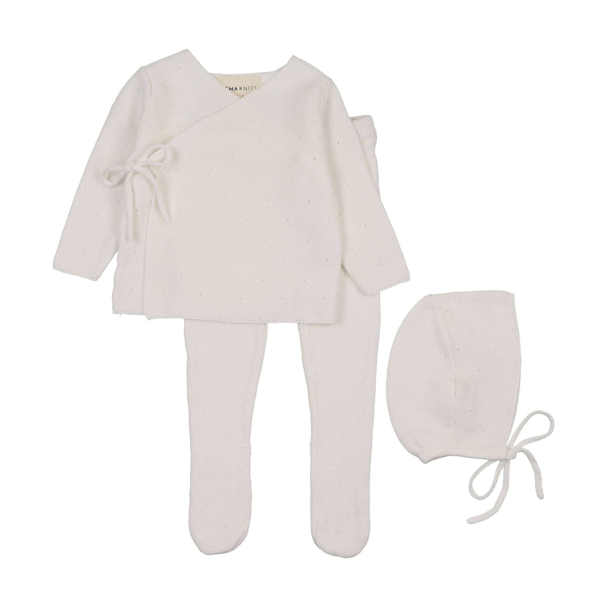 Mema Knits Winter White KNITTED BRIS BLANKET