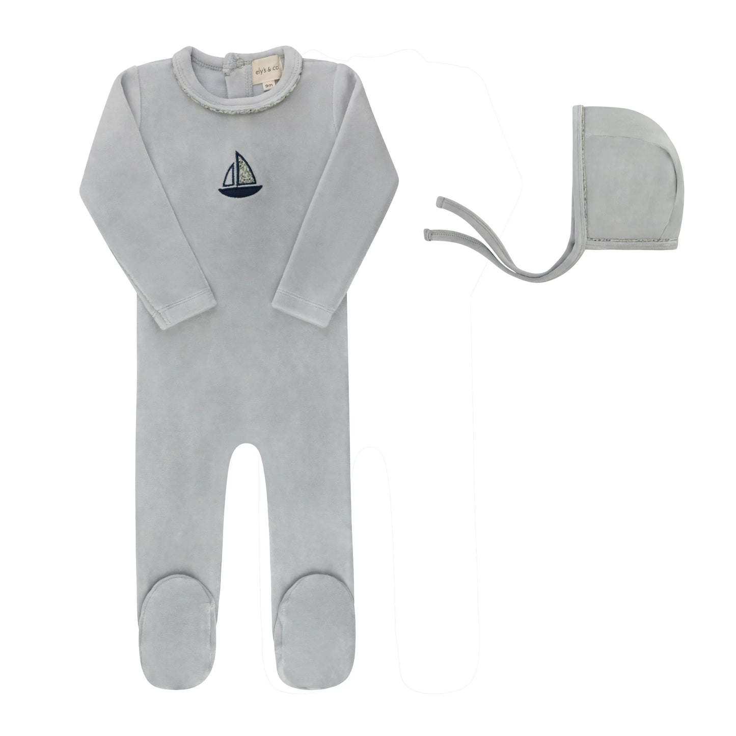 Elys Embroidered Liberty / Berry Collection Footie & Hat