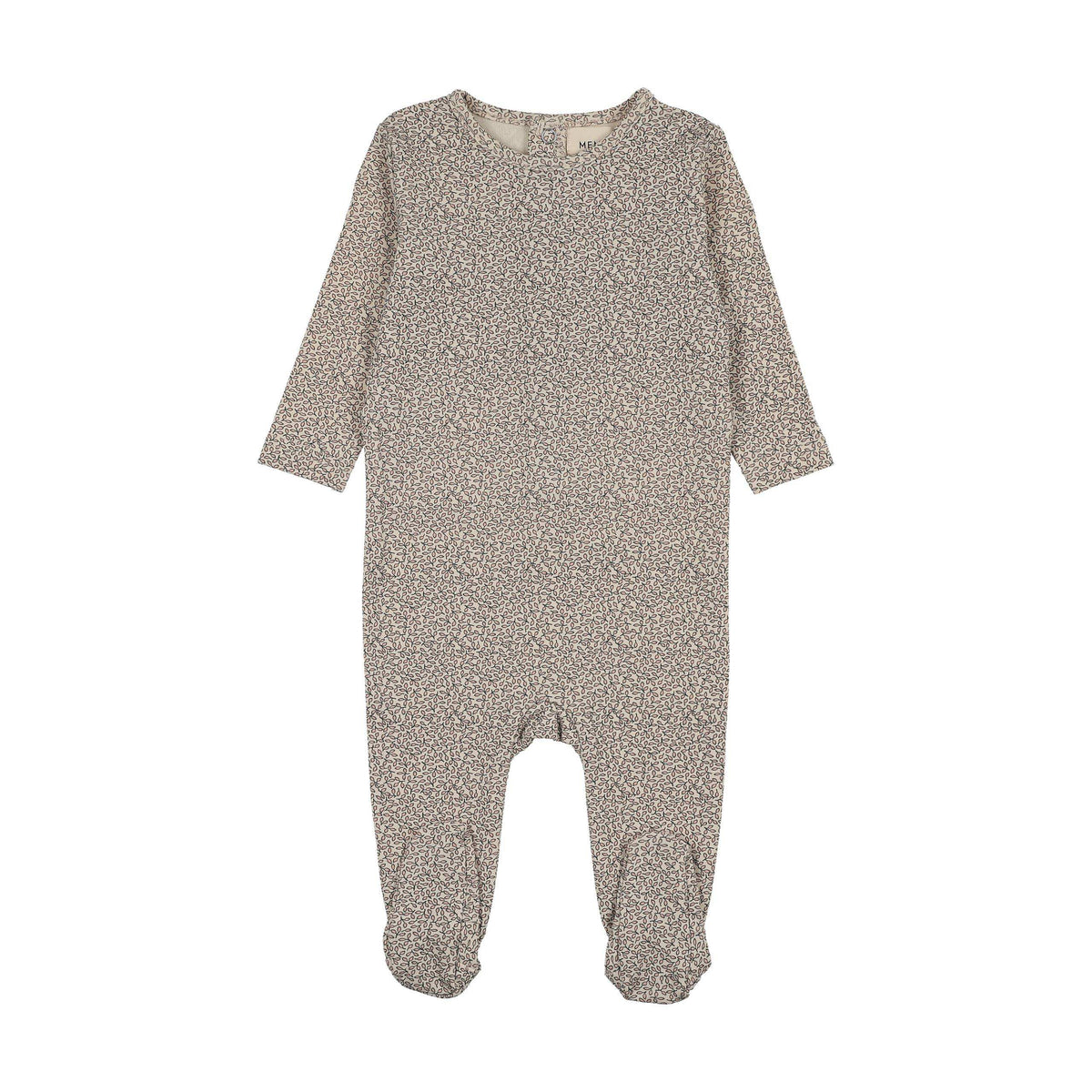 Mema Knits LEAF PRINTED FOOTIE