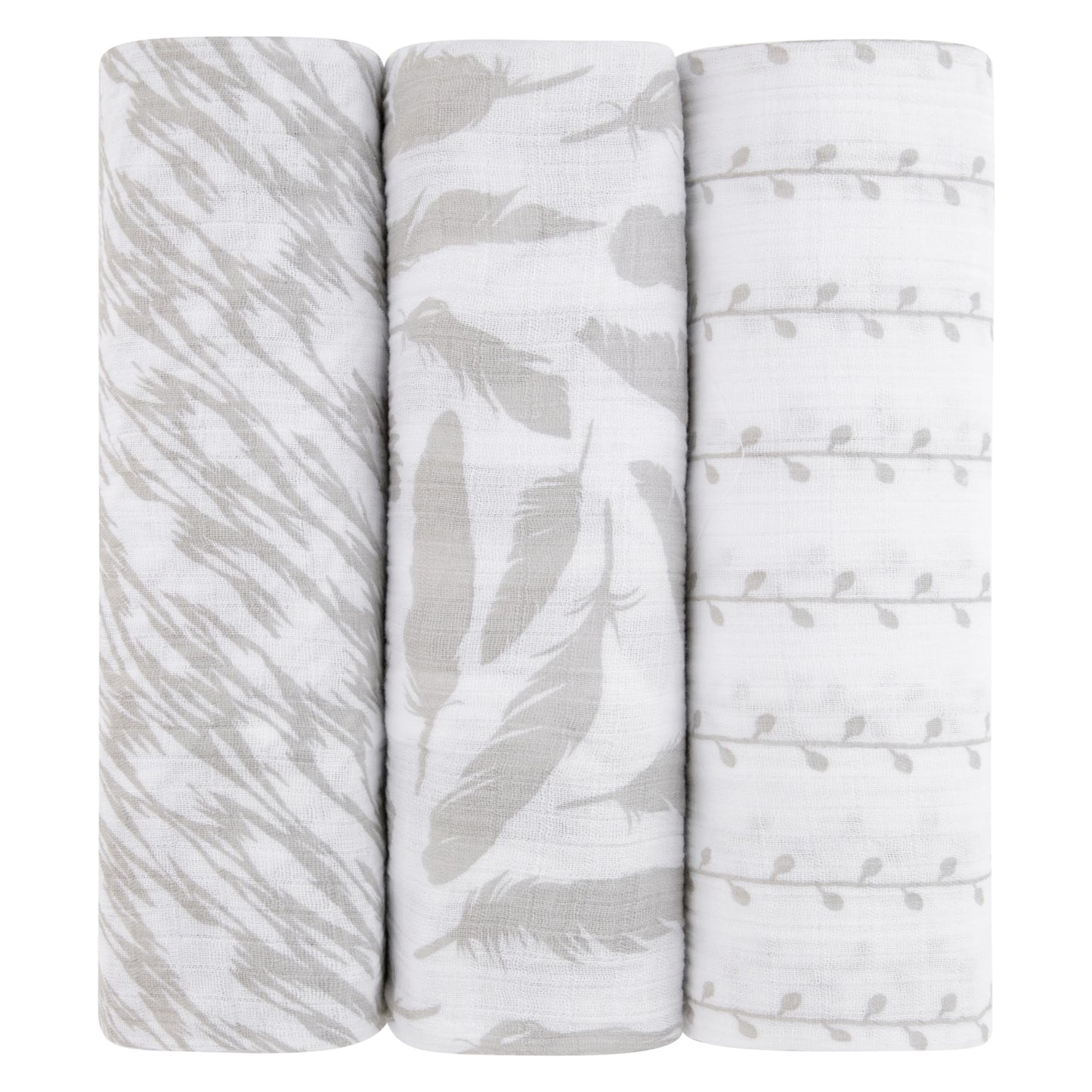 Ely's & Co 3 Pack Cotton Muslin Swaddle Blanket