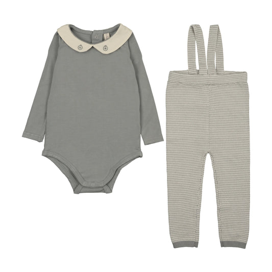 Lil Legs Two Tone Knit Suspender Set Long