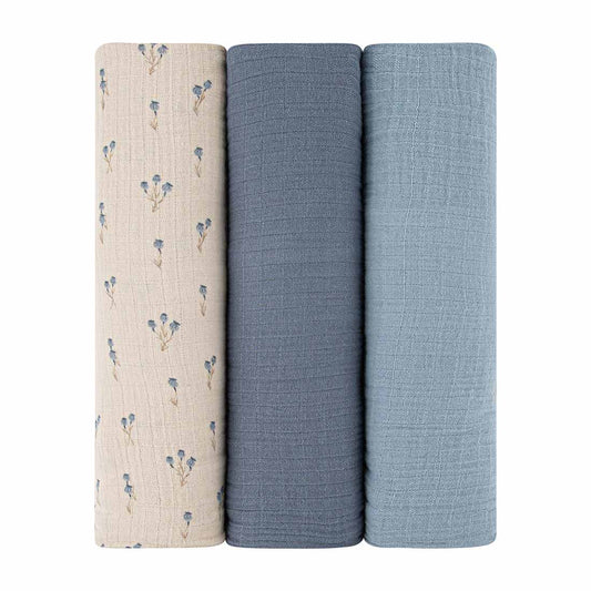 Ely's & Co. - 3 Pack Muslin Swaddles