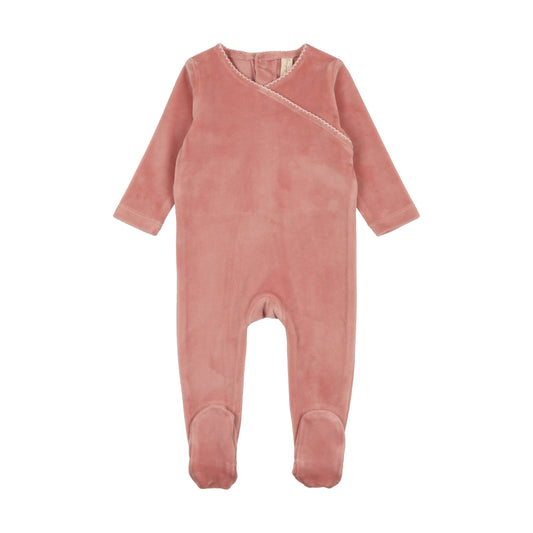 Velour Scalloped Collar Footie