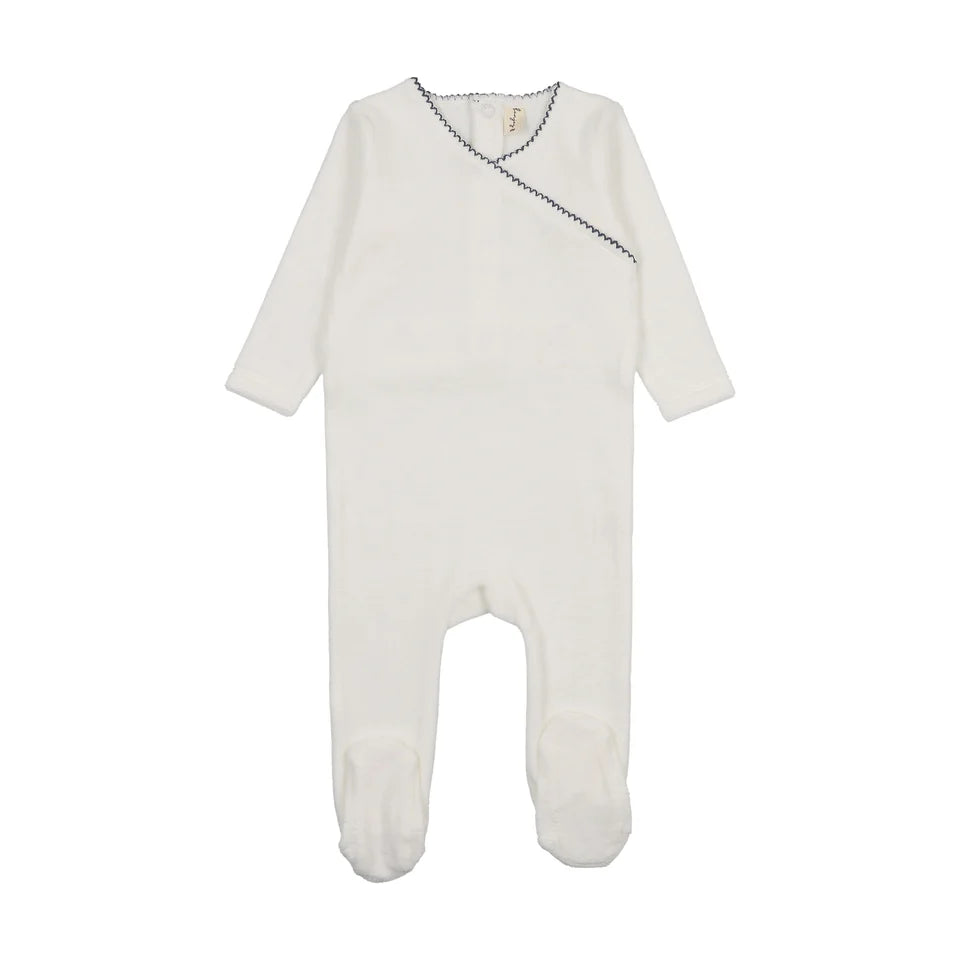 Velour Scalloped Collar Footie Set