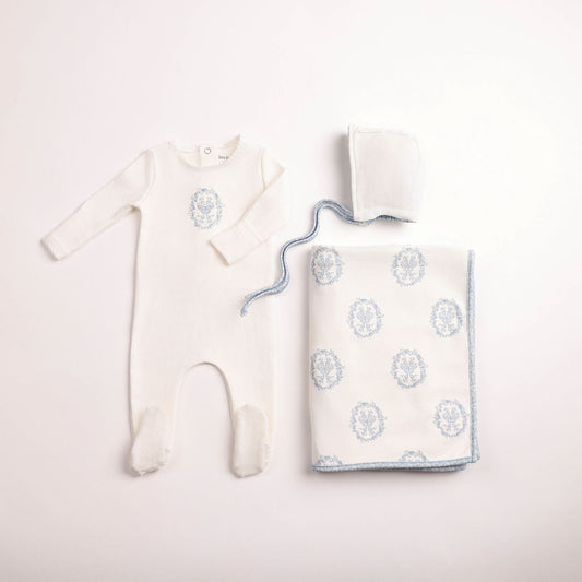 Bee & Dee Butterfly Motif Footie/Bonnet - Full Set
