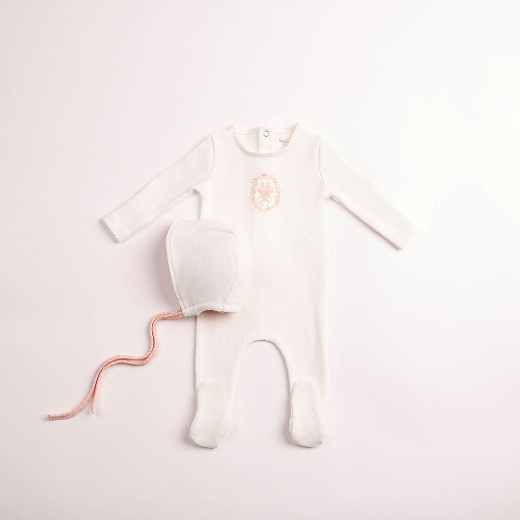 Bee & Dee Butterfly Motif Footie/Bonnet