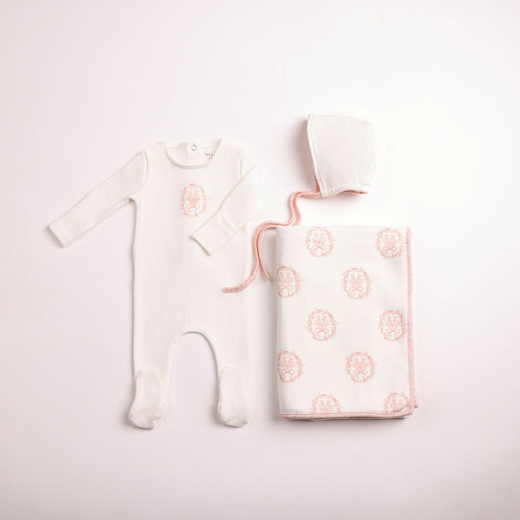 Bee & Dee Butterfly Motif Footie/Bonnet - Full Set