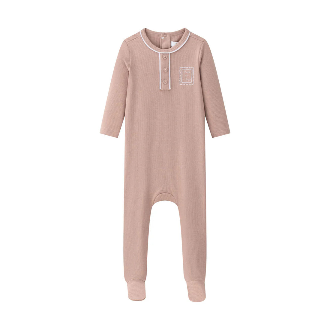 Coco Blanc Henley Footie – Elemeno Baby