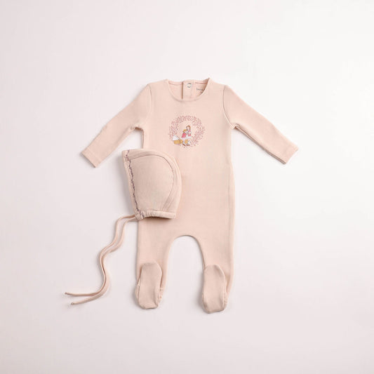 Bee & Dee Cradle Scene Footie/Bonnet