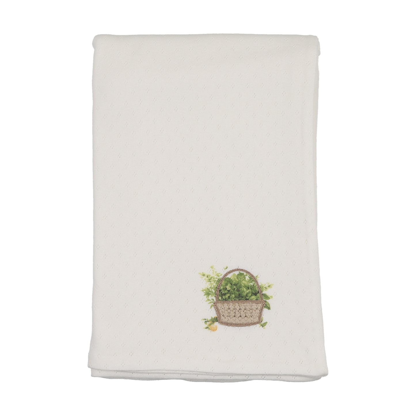 Bee & Dee Crochet Basket Chalk White Boys Blanket