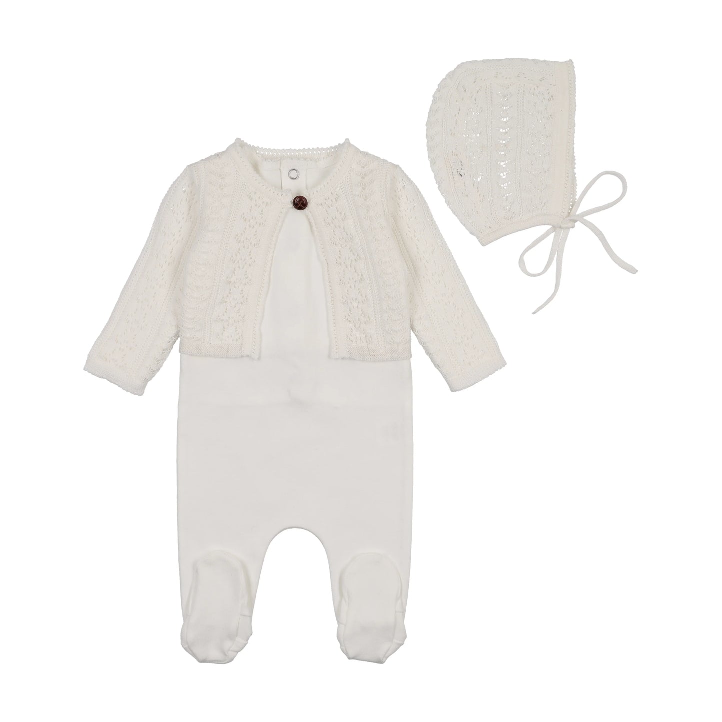 Bee & Dee Intricate Footie/Bonnet