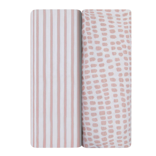 Ely's & Co. - Waterproof Bassinet Sheet Set 100% Jersey Cotton 2 Pack