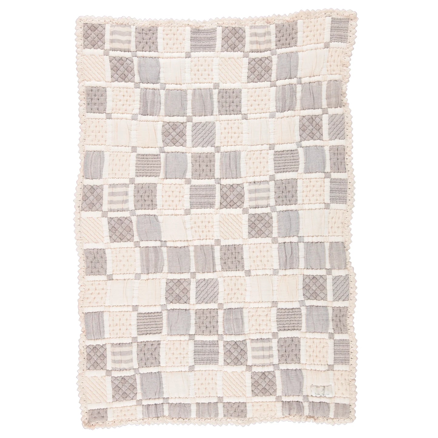 Bebe Organic Mai Blanket Taupe Patchwork Baby Size