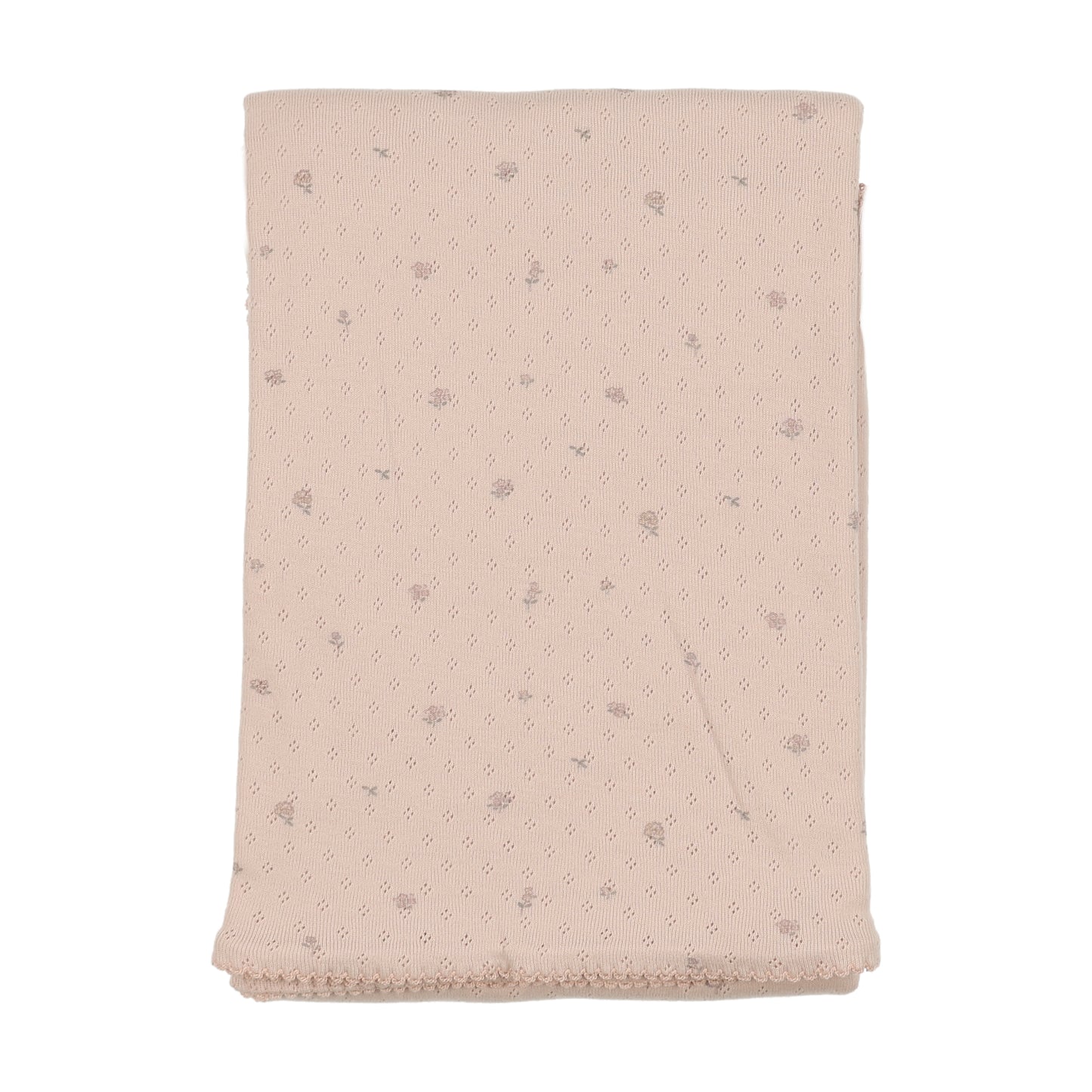Bee & Dee Pointelle Flowers Cloud Pink Blanket