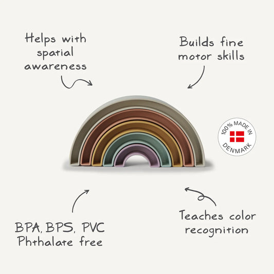 Mushie Rainbow Stacker Toy