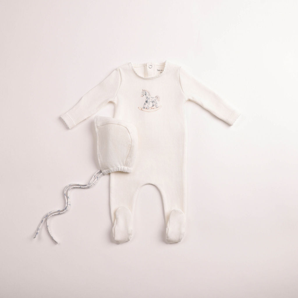 Bee & Dee Rocking Horse Footie/Bonnet