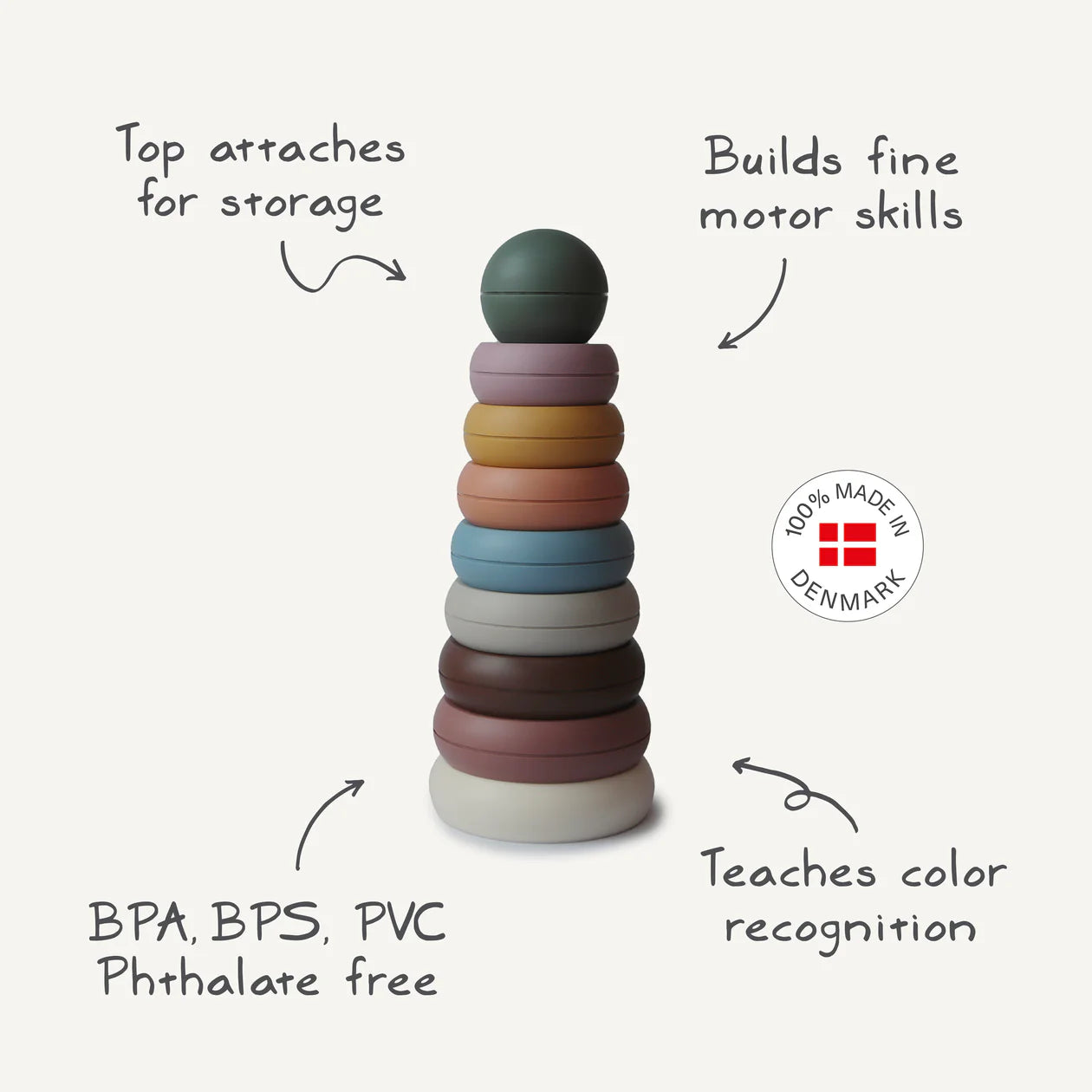 Mushie Stacking Rings toy