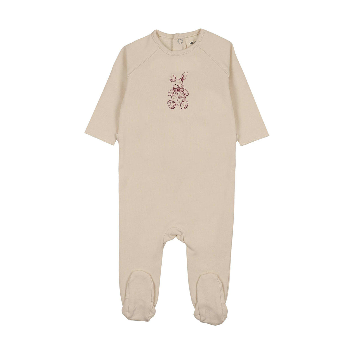 Mema Knits VINTAGE BUNNY PRINT FOOTIE