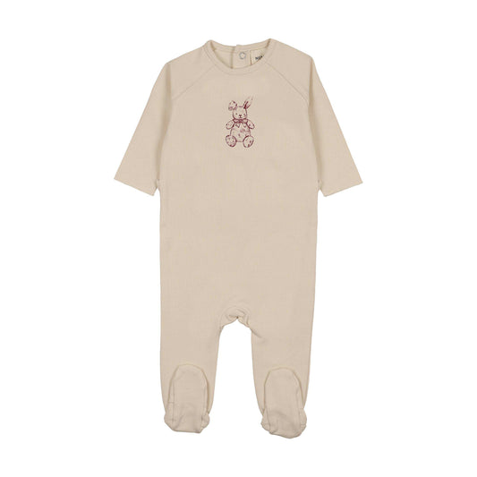 Mema Knits VINTAGE BUNNY PRINT FOOTIE