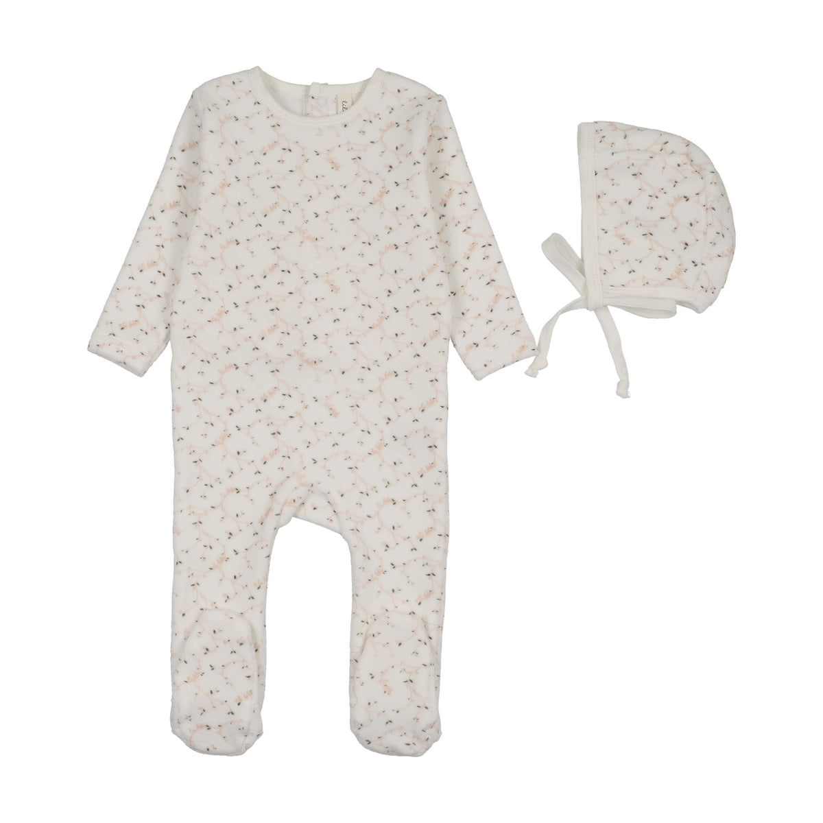 Lil Legs BRANCH VELOUR FOOTIE SET
