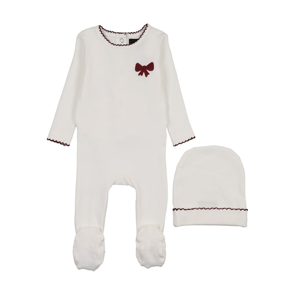 Cuddle&Coo Burgundy stretchie with hat