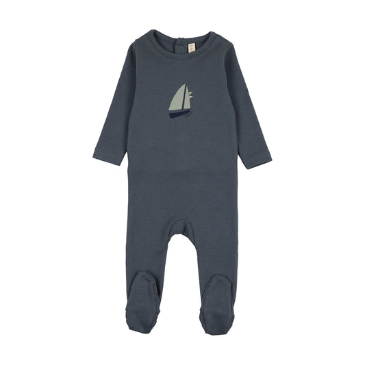 Lil Legs Nautical Graphic Footie