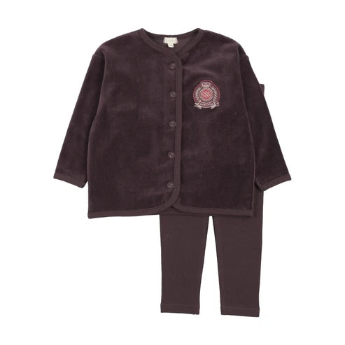 Lil Legs VELOUR CREST LOUNGE SET