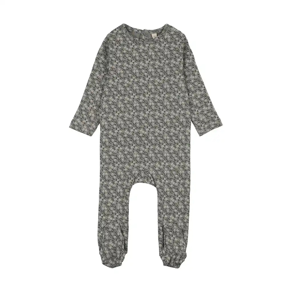 Lil Legs DAHLIA VINES PRINT FOOTIE