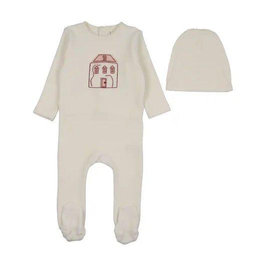 Lil Legs STITCHED GRAPHIC VELOUR FOOTIE SET