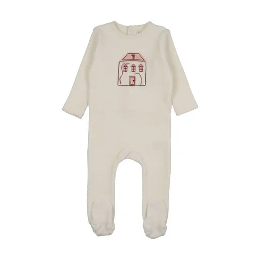 Lil Legs STITCHED GRAPHIC VELOUR FOOTIE