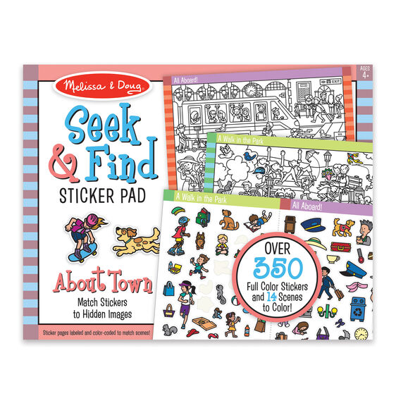 Melissa & Doug - Seek Find Sticker Pad - Around Town