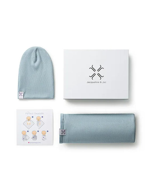 Jacqueline & Jac Ribbed Beanie & Blanket Set