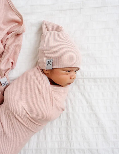Jacqueline & Jac Ribbed Beanie & Blanket Set