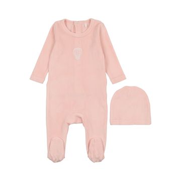 Velour Embroidered Footie