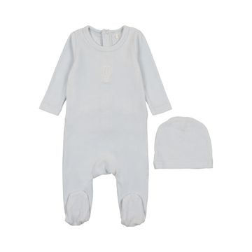Velour Embroidered Footie