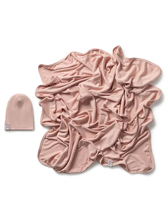 Jacqueline & Jac Ribbed Beanie & Blanket Set