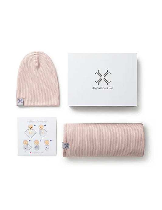 Jacqueline & Jac Ribbed Beanie & Blanket Set
