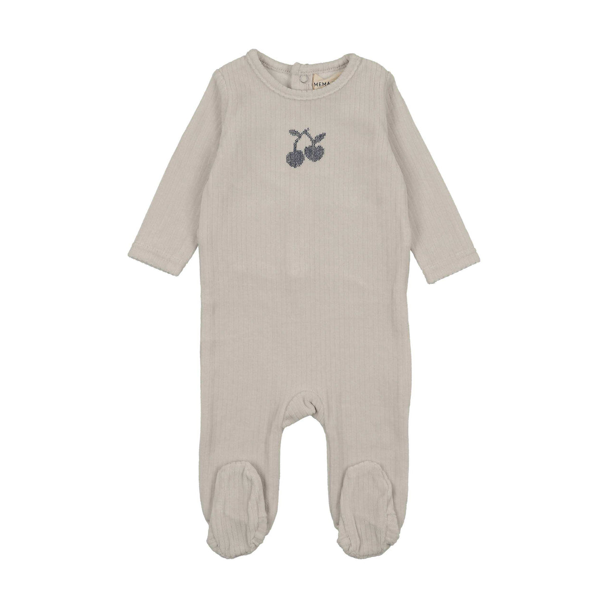 Mema Knits EMBROIDERED CHERRY FOOTIE