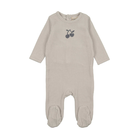 Mema Knits EMBROIDERED CHERRY FOOTIE