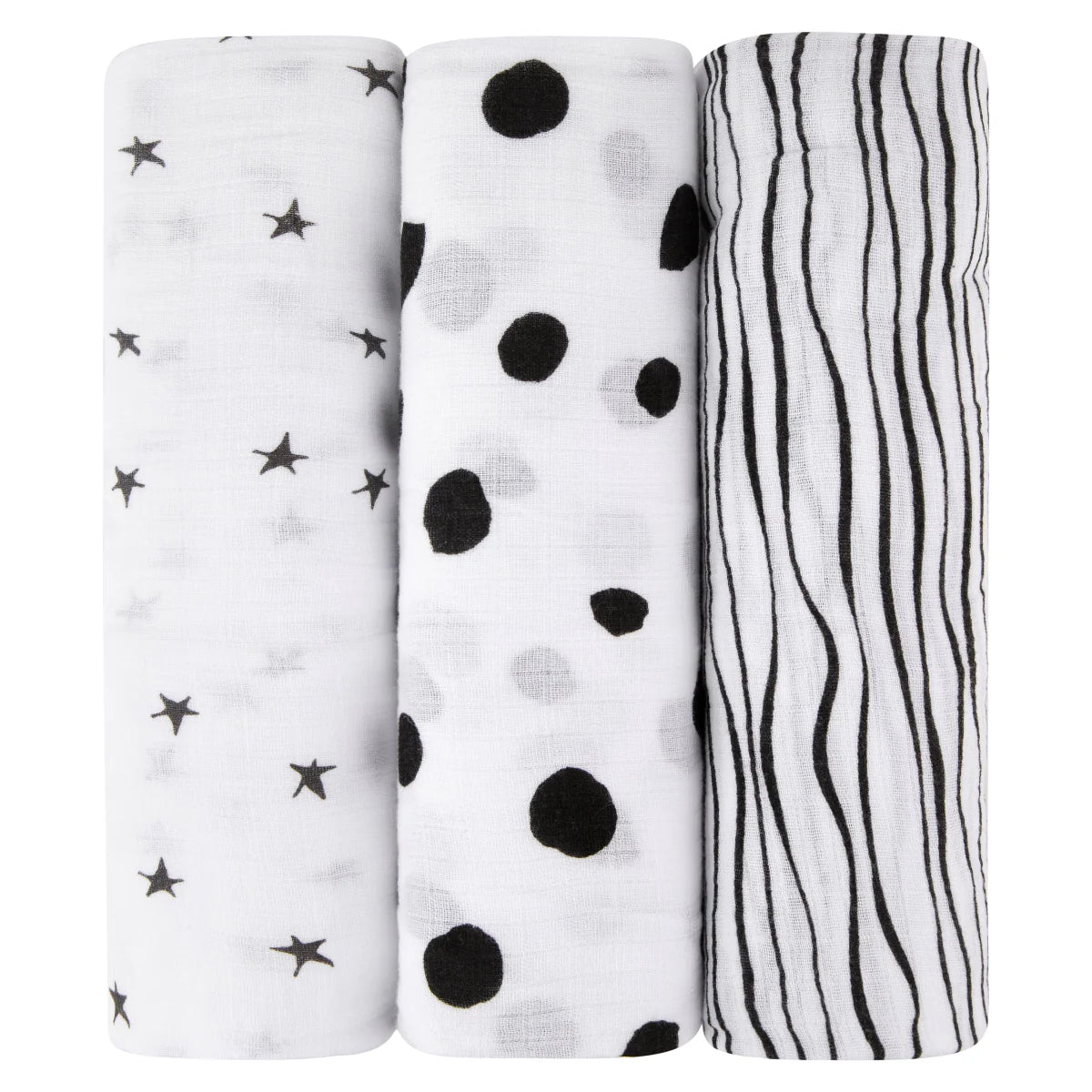Ely's & Co 3 Pack Cotton Muslin Swaddle Blanket