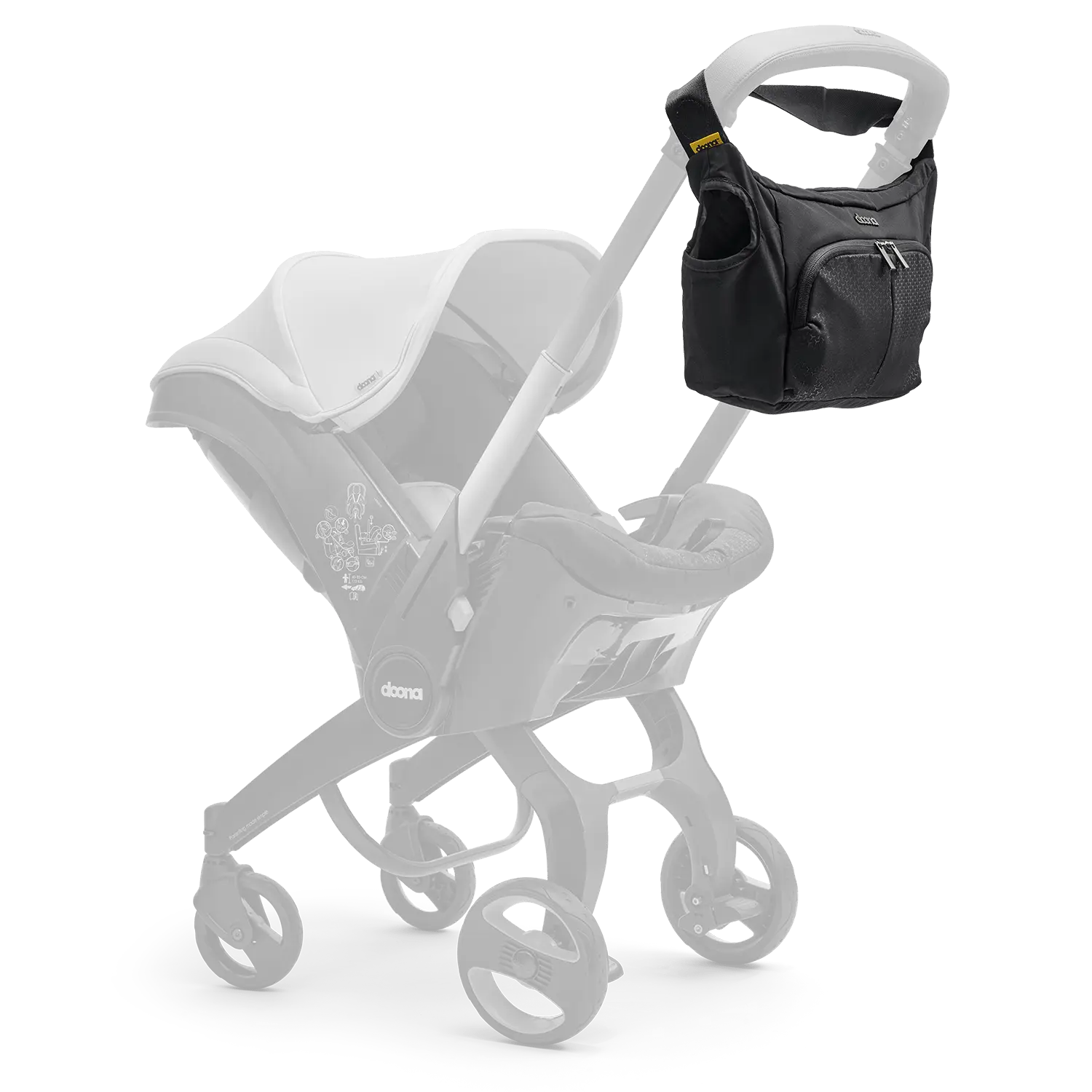 bag for doona stroller Doona Essentials Bag for Convertible Car Seat and Stroller, Nitro Black