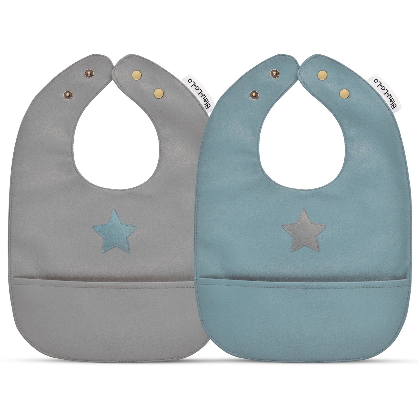 Bleu La La - Soft Vegan Leather Bibs 12 -24 Months