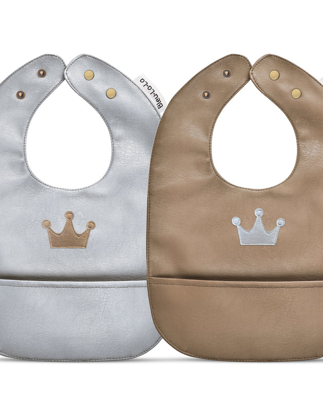 Bleu La La - Soft Vegan Leather Bibs 12 -24 Months