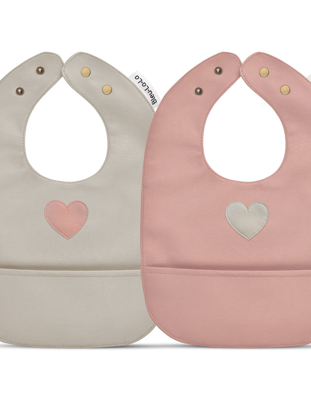Bleu La La - Soft Vegan Leather Bibs 12 -24 Months