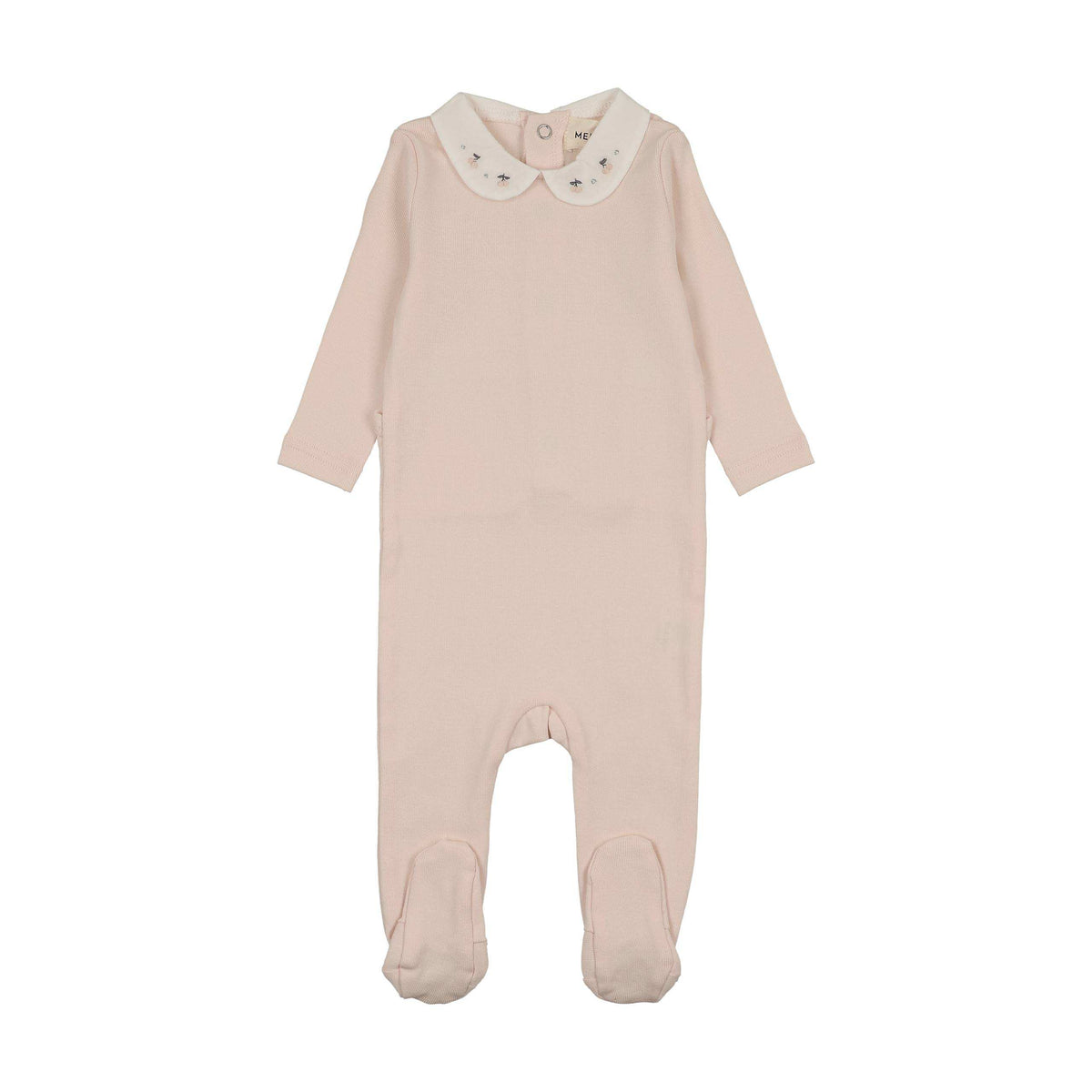 Mema Knits EMBROIDERED COLLAR BASE FOOTIE