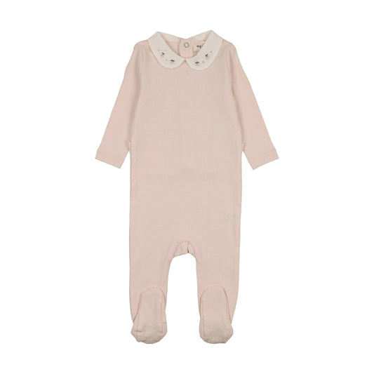 Mema Knits EMBROIDERED COLLAR BASE FOOTIE