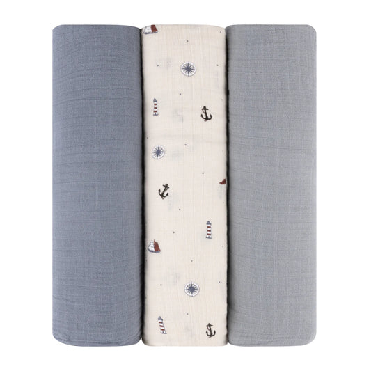 Ely's & Co. - Cotton Muslin Swaddle Blanket 3 Pack
